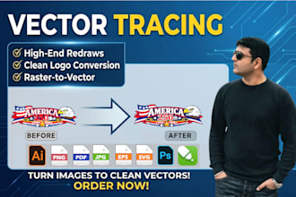do vector trace,vectorize, convert logo to vector in few hrs