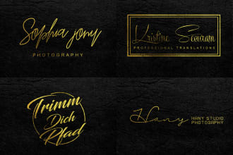 design stunning watercolor, signature and feminine logo