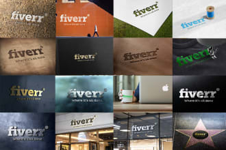 put your logo on 15 photorealistic 3d mockups