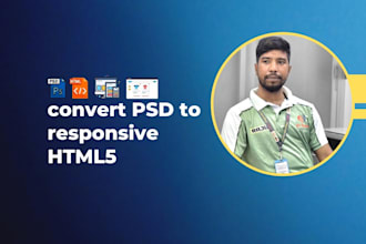 convert PSD to responsive HTML5 in 24 hours