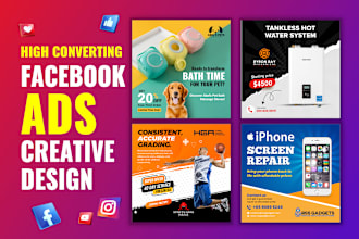 design high converting facebook ad creative and social media post