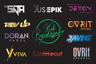 dj music band ,typography, brand, artist, rap hiphop, signature or producer logo