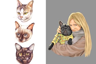 draw realistic pet portrait