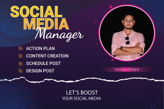 be your social media marketing manager, social media post design