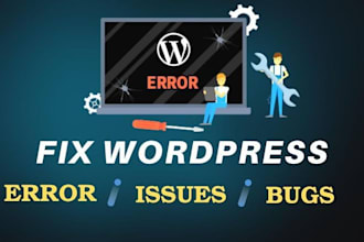 fix wordpress website errors, issues and bug fixing in few hours