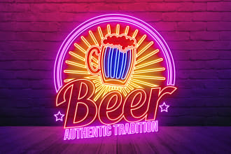 design 2 neon logo, signs, or text in 12 hours