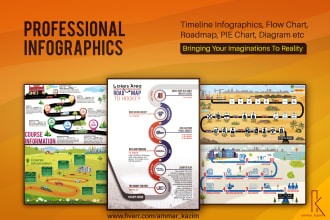 design infographic, flow chart, roadmap, presentation or pitch deck