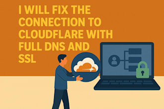 fix the connection to cloudflare with full dns and ssl
