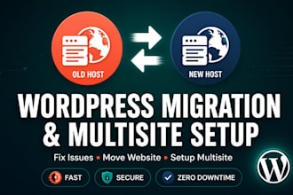 do wordpress migration, clone website and setup multisite