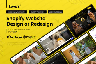 redesign or design shopify website, ecommerce online store