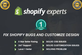 fix shopify bugs and customize shopify store