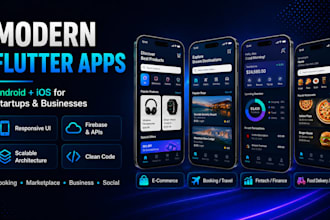 develop a custom flutter app for android and ios