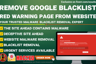 remove google blacklist or red warning page from any website