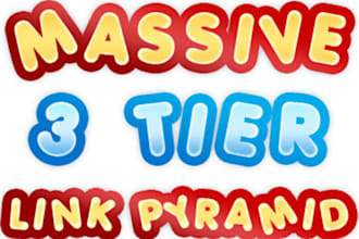 build MASSIVE 3 Tier Link Pyramid with over 300 Web 2 posts plus 4000 high pr Wikis and 5000+ high pr blog comments