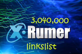 give you 3,040,000 xrumer links list no DUPLICATES + 1 free gig