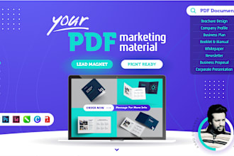 design PDF lead magnet marketing material, brochure, company profile and catalog