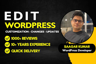 edit wordpress website, make wordpress changes or update wordpress website