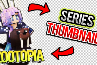make you a minecraft overlay thumbnail for your series