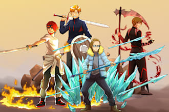 draw illustration on anime style or other style