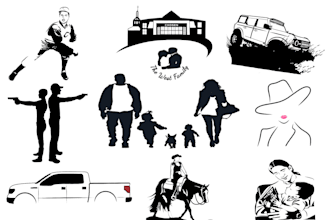 create custom vector silhouette clothing, line art logo design