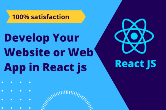 develop your react js website or web app as react developer