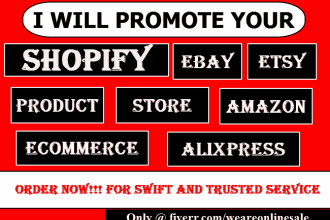 market, promote ecommerce, shopify, ebay,  amazon, product,