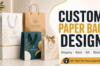 design luxury paper bag, shopping bag and retail bag packaging