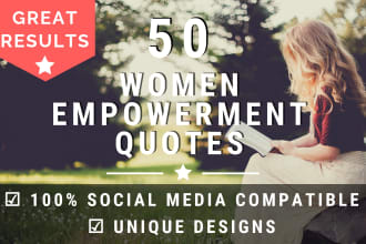 design 50 women empowerment quotes with your logo