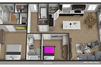 create 3d floor plan, 2d floor plan, rendering using floorplanner
