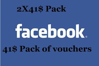 give 2X41 USD instant facebook voucher/coupon which work on new accounts just