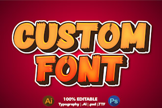 design custom font, text logo, typography