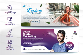 design your facebook cover or any social media banner