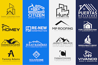 create construction, roofing, remodeling, and property logo
