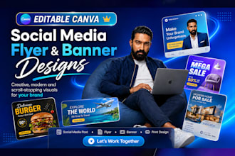 design editable canva flyers, banners, templates and more