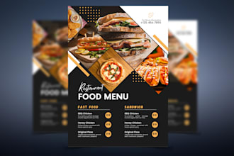 design a vistaprint restaurant menu print ready