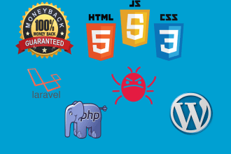 fix laravel, wordpress, php, html5, css3 bugs or issues