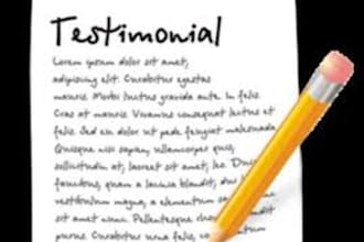 write a script for your testimonial up to 50 words
