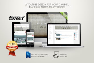 design a pro youtube banner plus free PSD