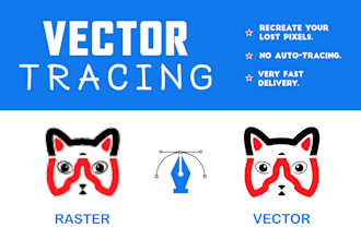 vector tracing of logo redrawn designs and recreated images