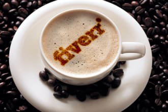 add your logo or text in 4 coffee cups mockups