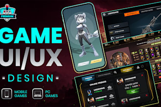 design professional game UI UX for mobile and PC games