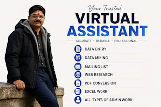 be your expert virtual assistant for data entry and web research