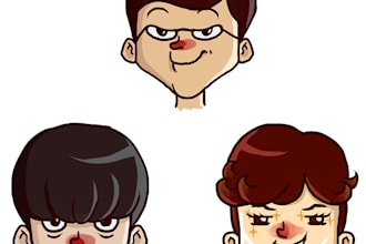 draw simple head illustration for fast and cheap