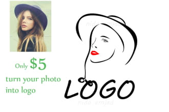 draw minimalistic vector line art logo avatar illustration