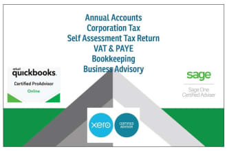prepare and file your UK tax returns  and company accounts