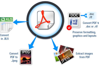 convert pdf to excel,word,ai