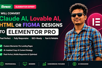 convert claude ai, lovable ai, HTML, or figma to elementor pro