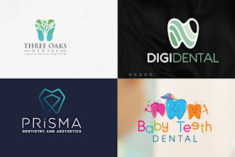 design a modern dental logo with initials or tooth icon