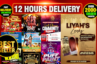 design amazing event flyer, poster, brochures in 12 hours
