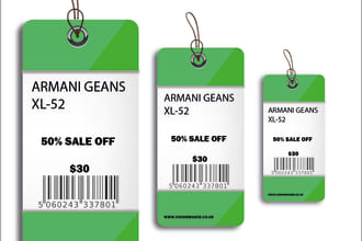 design price tags and barcodes labels